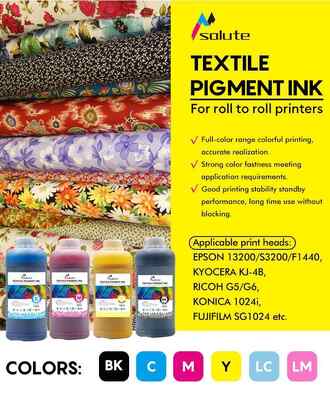 Digital Printing Textile Pigment Ink Water Based For Roll To Roll Textile Production