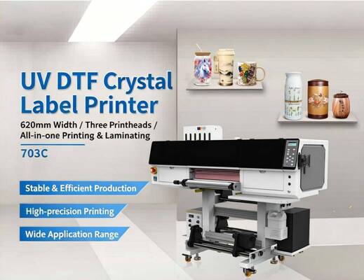 محصولات DTF سازگار با محیط زیست چاپگر برچسب کریستالی DTF UV 1440dpi